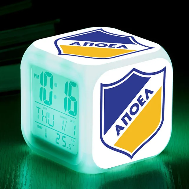 Королевский спортивный клуб цифровой будильник футбольная команда RSC Anderlecht светодиодный Будильник reloj despertador Anderlecht часы лампа - Цвет: Белый