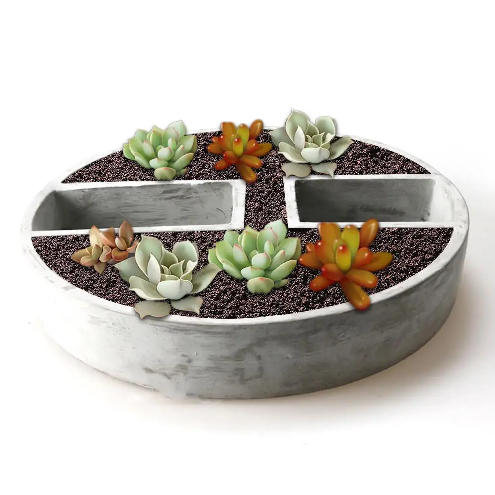 

Silicone Mold Concrete Molds Handmade Concrete Bonsai Cement Vase Mould Small Building Round Soft Texture Quick Delivery