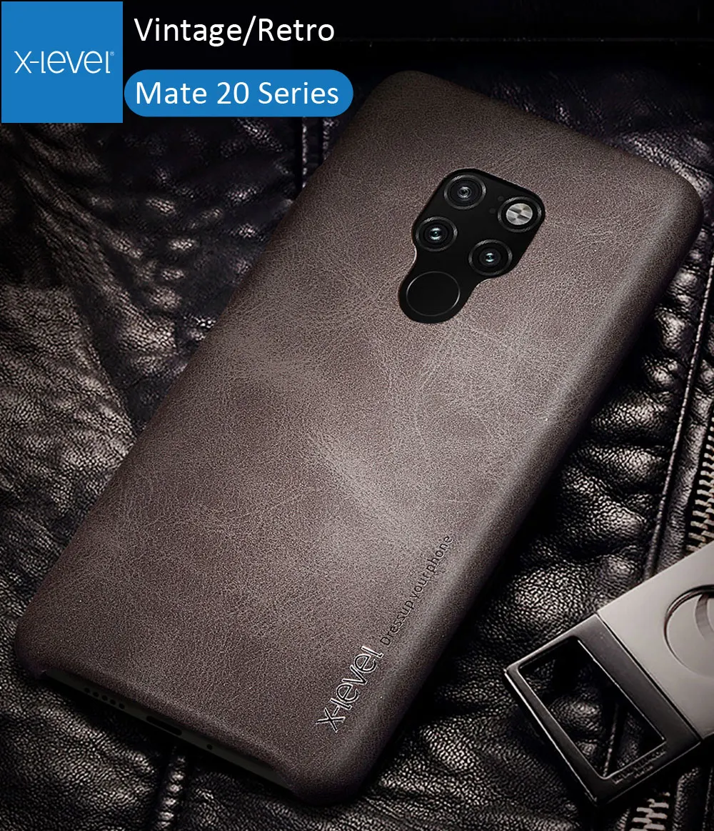 

X-Level Vintage Case For Huawei Mate 20 Pro Retro X Level Matte Frosted Leather Back Protective Cover Shell