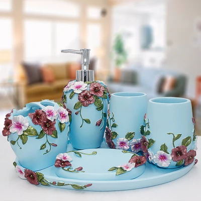 5pcs 6pcs/set Resin Bathroom Accessories Sets/Dispensers/Dishes/Toothpaste Holders/tray/Bathroom Tumblers/Bathroom Products 5pcs 6pcs/set Resin Bathroom Accessories Sets/Dispensers/Dishes/Toothpaste Holders/tray/Bathroom Tumblers/Bathroom Products