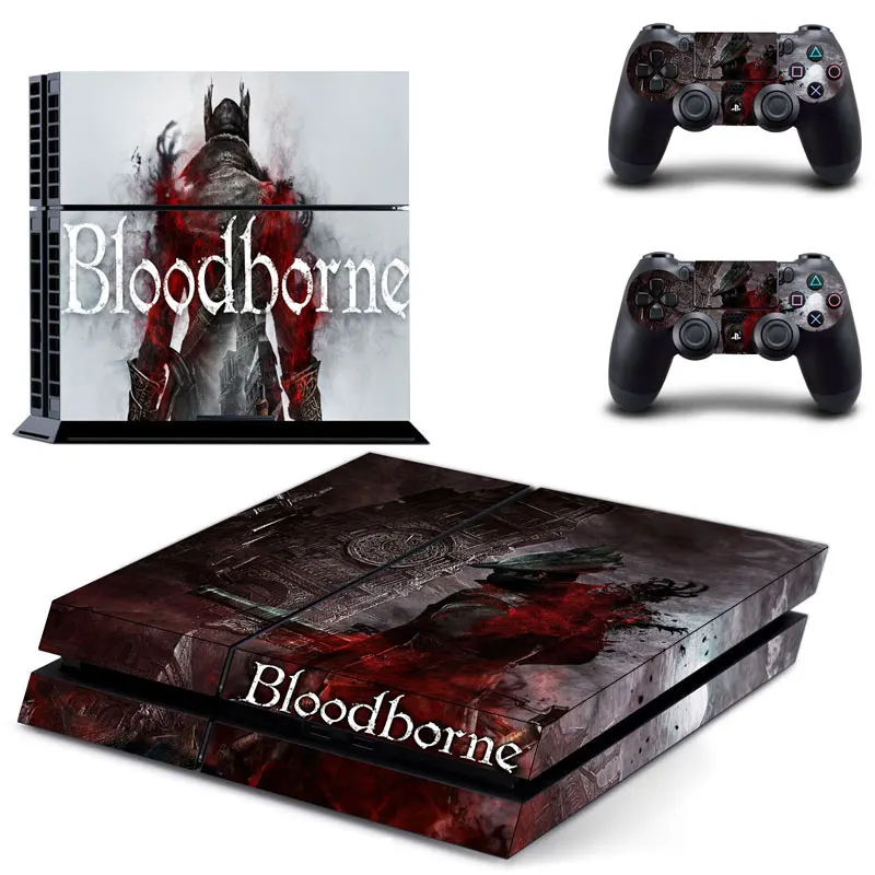 Новый наклейка "Bloodborne" наклейка для PS4 Стикеры для sony Playstation 4 консоли защитная пленка + 2 шт. Пульты ДУ игровых приставок 15 вышивка крестом