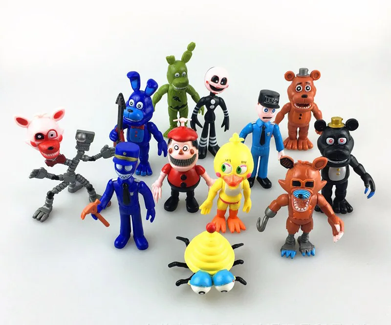 12 шт./компл. FNAF Five Nights At Freddy's фигурки медведь Фредди Бонни и Чика клоун Фокси фигурки модельные детские игрушки подарок SA1840