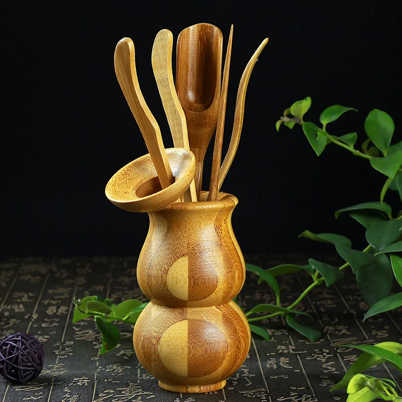6 шт./компл. домашний чай высокого качества для китайского кунг-фу чайная церемония набор посуды бамбуковый чай аксессуары инструменты чайная ложка зажим