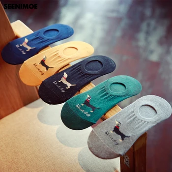 

Seenimoe Summer No Show Cotton Socks For Men Casual Breathable Invisible Fashion Sock 5 pairs / lot EU Size 36-42 Women Socks
