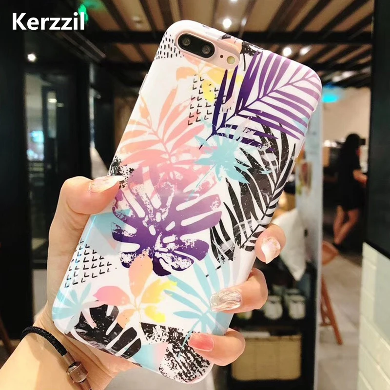 Чехол для телефона Kerzzil IMD карамельных цветов с листьями iPhone X 10 мягкий