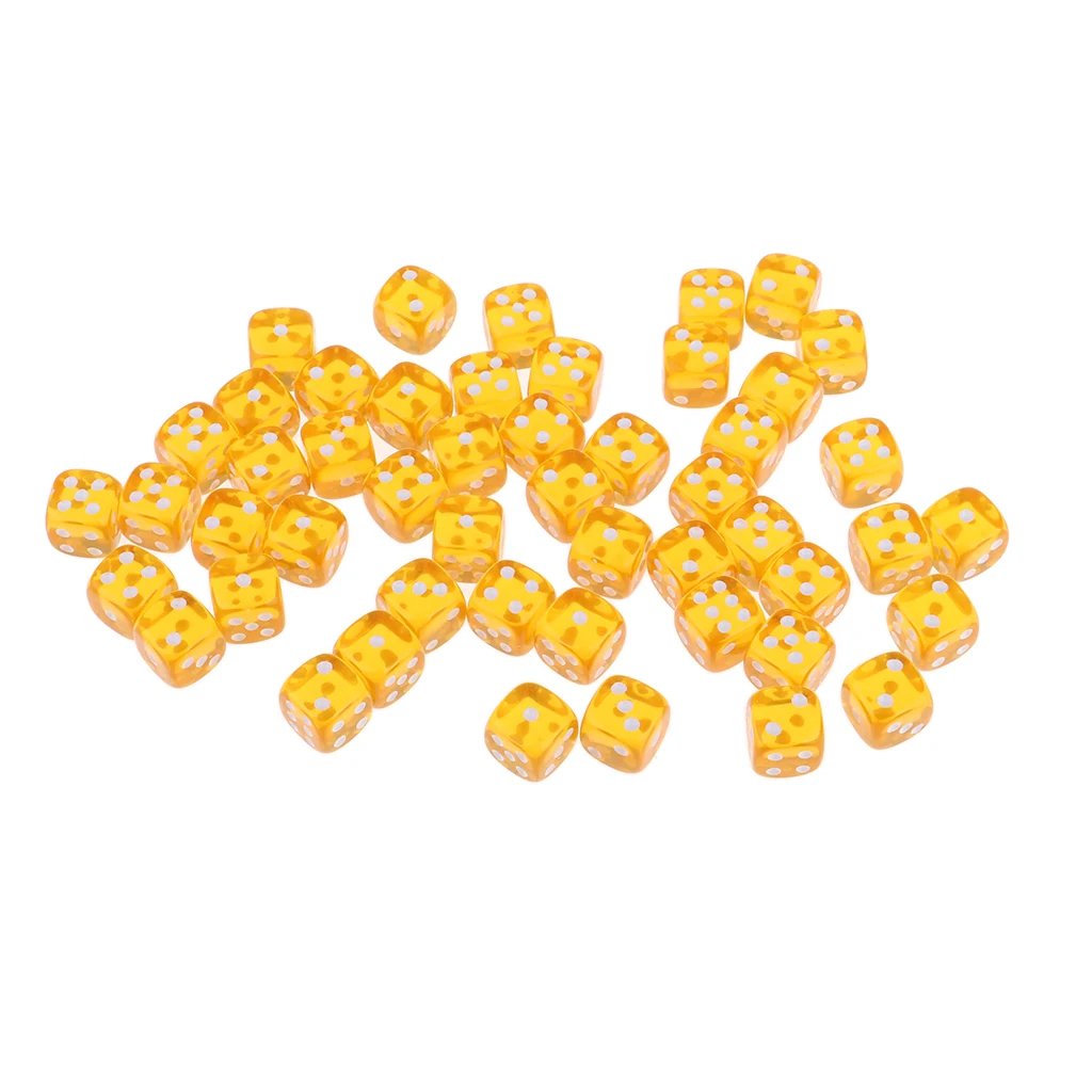 Perfeclan 50pack of Six Sided Dices D6 Dice for Dungeons & Dragons D&D RPG Board Games D6 Dice Set 12mm