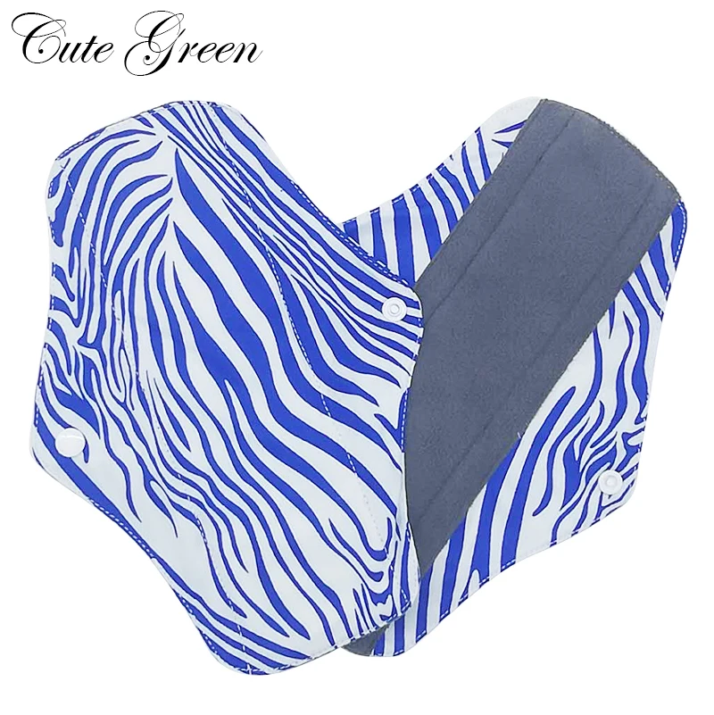 

18*25cm Charcoal Menstrual Pad Washable Large Absorbency Reusable Feminine Hygiene Cloth Sanitary Pads Maternity Panty Liner 1pc