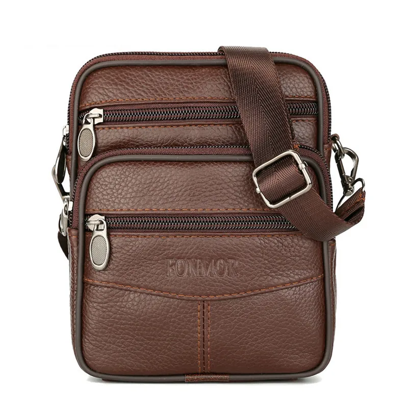 

ICEV New Fashion Simple Mini Retro Business Genuine Leather Crossbody Bags for Men Messenger Bags Leisure Cow Leather Shoulder