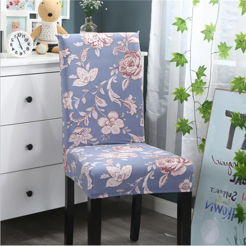 

Minimalist Floral Printing Chair Cover Spandex Elastic Dining Chair protective Slipcover Removable Anti-dirty Dustproof Stretch