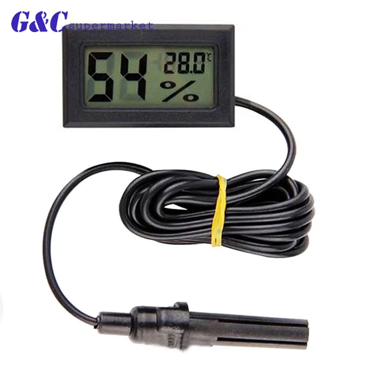 

Digital Thermometer Hygrometer Electronic LCD Temperature Humidity Meter Weather Station Indoor Outdoor Clock HTC-2