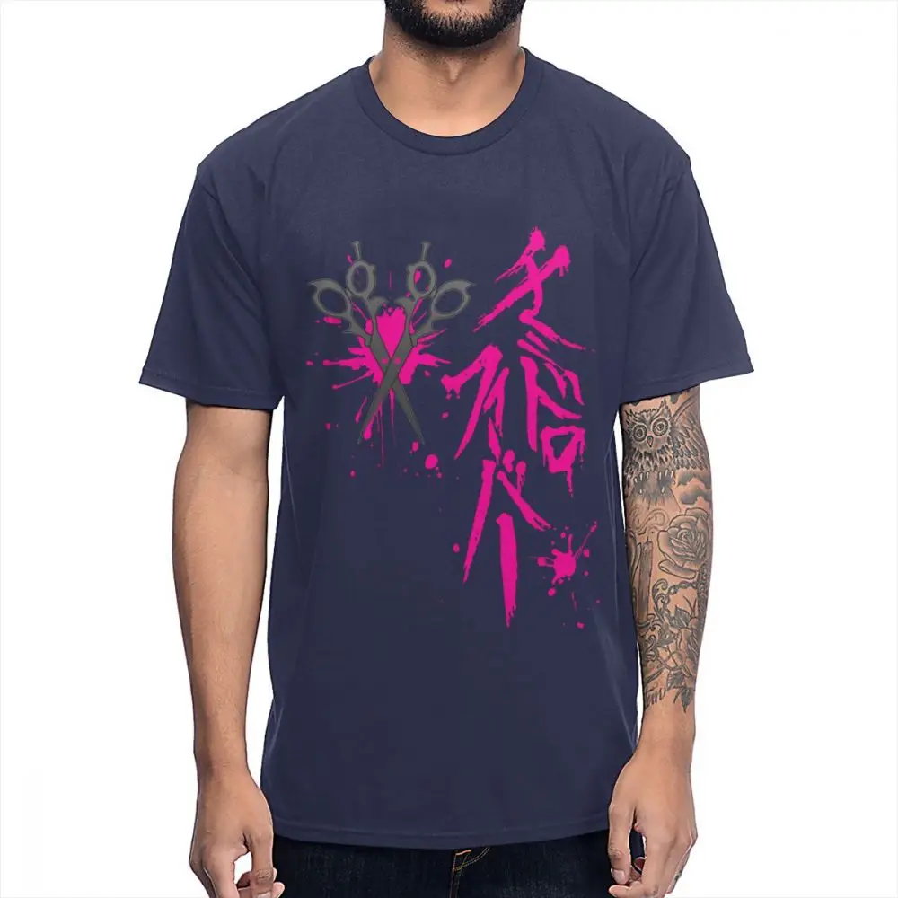 Navy Blue Футболка с круглым воротником Danganronpa bloodpain Fever Toko Fukawa, интересный дизайн, футболка из чистого хлопка - Color: Navy Blue