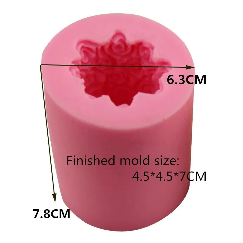 Günstige Zylinder Rose Blume Silikon Kerze Mold Valentinstag Hochzeit Handgemachte Ton Handwerk Kunst Seife Formen DIY 3D Kerze, Der werkzeuge