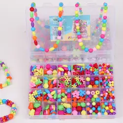 Обучающие игрушки для девочек ожерелья, браслеты, ювелирные изделия Бисер для изготовления Комплект браслетов набор Diy бусины игрушки для