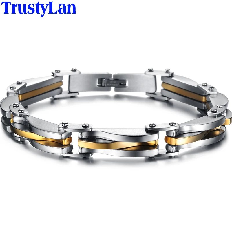 TrustyLan, ювелирный подарок, золотой цвет, нержавеющая сталь, мужской браслет, крутая цепочка на руку, мужские браслеты и браслеты,, нарукавная повязка