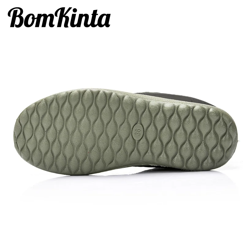 BomKinta/Новая мужская зимняя обувь больших размеров 35-49 Зимние ботинки без шнуровки мужские ботинки с плюшевой подкладкой на нескользящей подошве, сохраняющие тепло водонепроницаемые ботинки