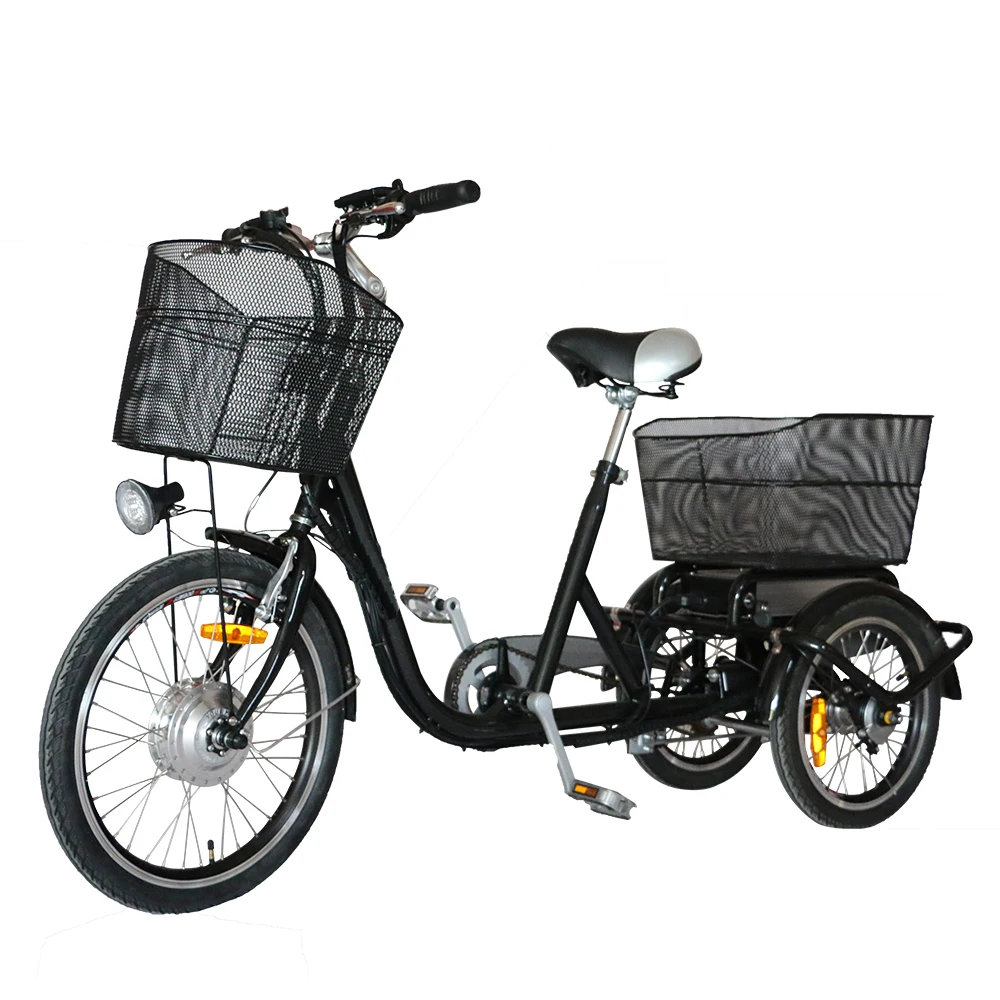 Discount Electric Tricycle 36V Brushless Motor Power By Lithium Battery Electric Bike With One Seat For Man  Made by aluminum alloy 0