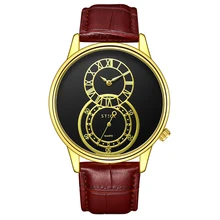 

Big dial Men's watch The latest fashionable Roman dial Man watch Simple and popular Double dial Waterproof watch