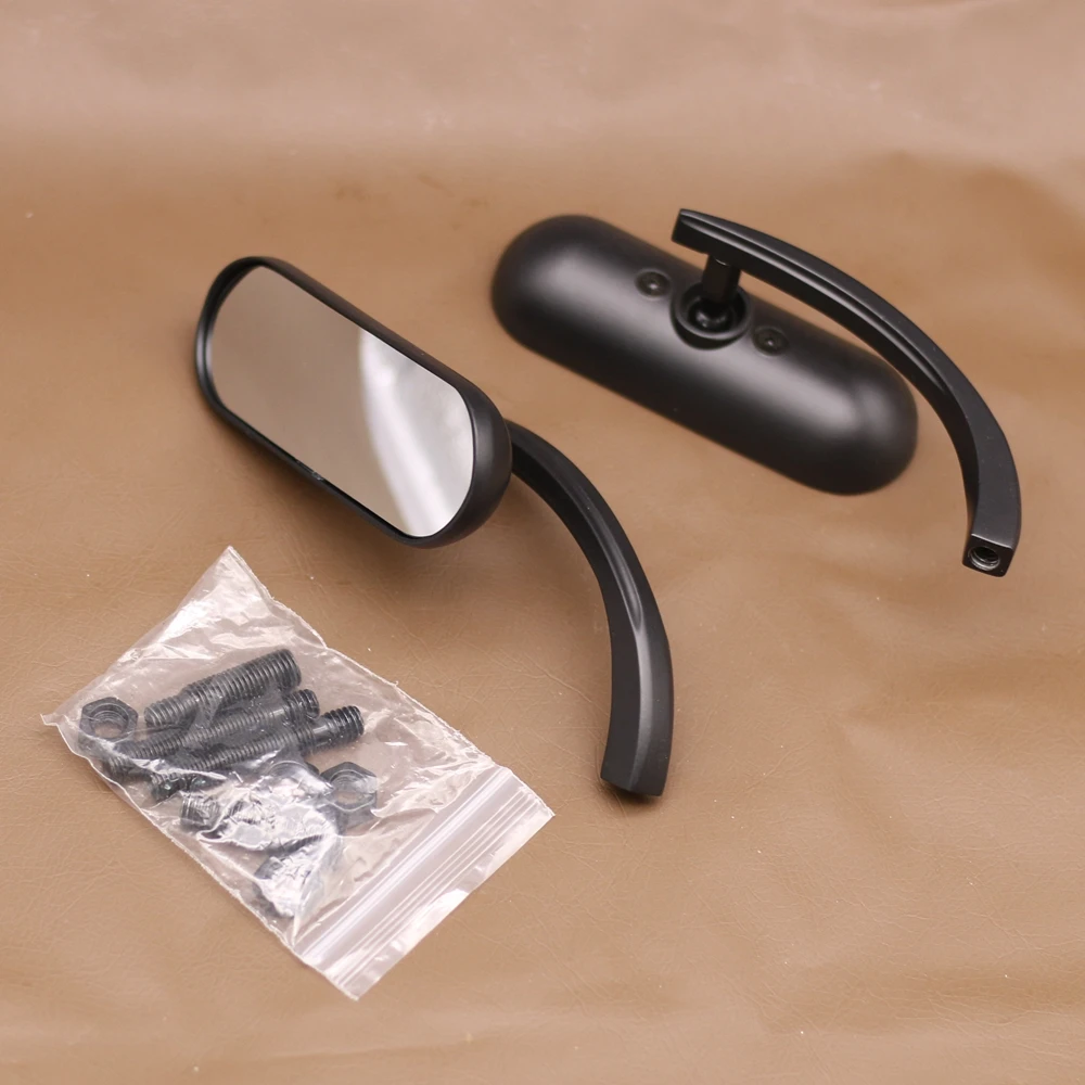 

8MM 10MM Bolts Holes Black / Chrome Mini Oval Mirrors For Harley Cruiser Chopper Bobber