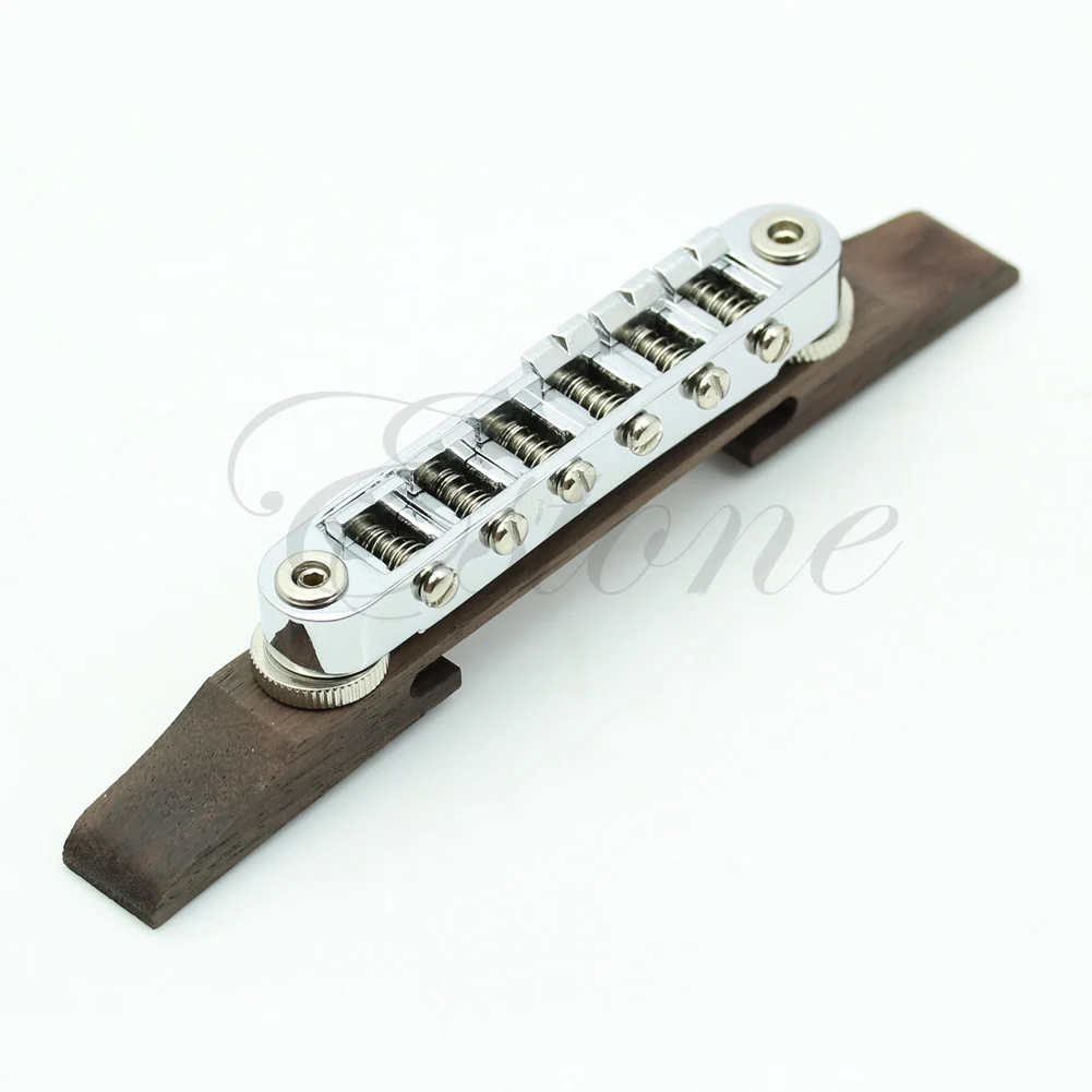 Adjustable Chrome Rosewood Bridge Roller Saddles For Les Paul Jazz Guitar afbeelding