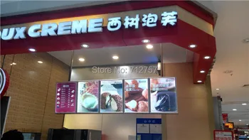 

Slim 18MM Thickness curve Aluminum Frame Led Lighted Menu Board for Restaurant/Milk tea shop/Dessert shop/Coffee shop