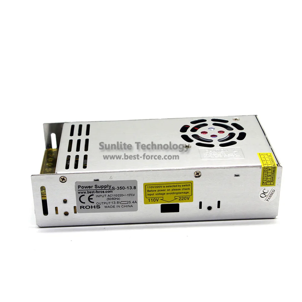 Малый объем один Выход импульсный источник питания 110 V 220 V AC DC13.8V 25.4A 350 Вт SMPS для Светодиодные ленты ЧПУ 3D печати машина CCTV