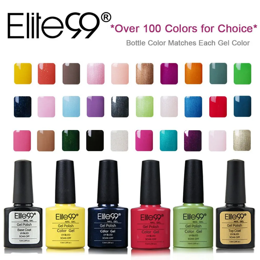 

Elite99 7.3ml Nail Art UV Gel Polish Pick Any 30 Pieced or UV Gel Base And Top Coat Kit Set Nail Primer Gel Nail Polish