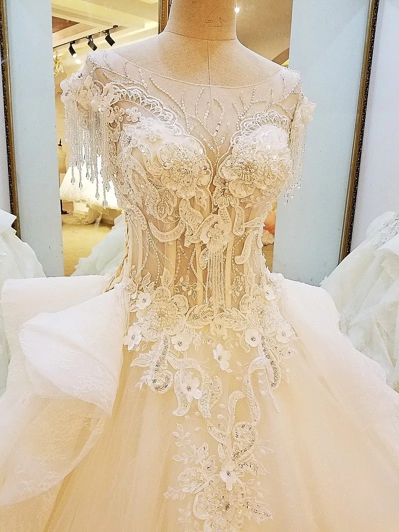 Сексуальный, кружевной, с аппликацией кристалла Robe De Mariage A line свадебные платья плюс размер платье невесты Vestidos De Novia