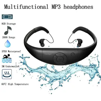 

Tayogo IPX8 100% Waterproof MP3 Underwater Sports swimming MP3 Music Player Bluetooth headphone with FM Pedo Meter for Swimming