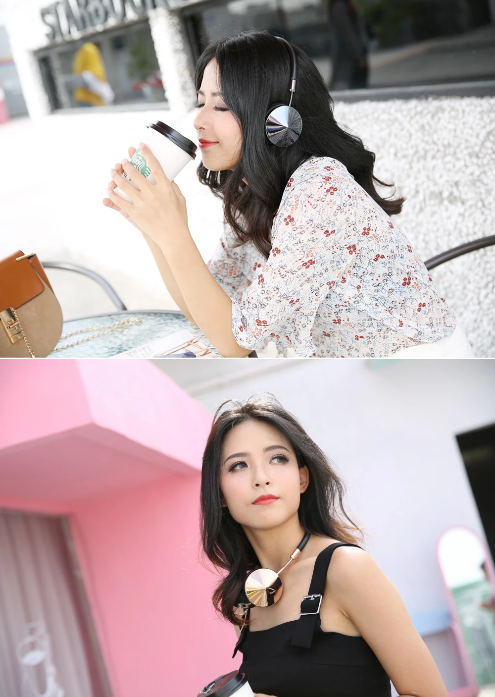 Fashion Rose Gold Wireless Bluetooth Headset Headphone with Microphone Stylish On Ear Share Headphone for Women Girl Headphones-10