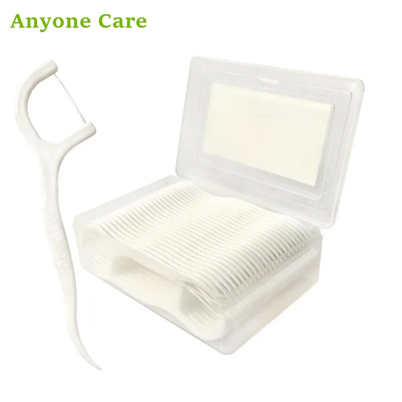 

50pcs High polymer Fine Smooth Floss Stick round wire bow shape toothpicks high tension Dental Flosser Oral Cleaning