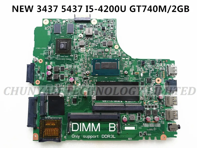 

KEFU CN-0YFVC4 12314-1 FOR Dell Inspiron 3437 5437 Laptop Motherboard DOE40-HSW PWB:VF0MH REV:A00 I5-4200U GT740M/2G mainboard