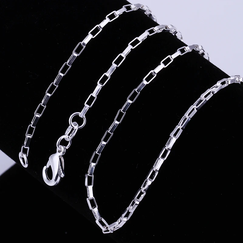 Wholesale 5pcs/lot silver necklace chains,2mm 925 Jewelry silver plated