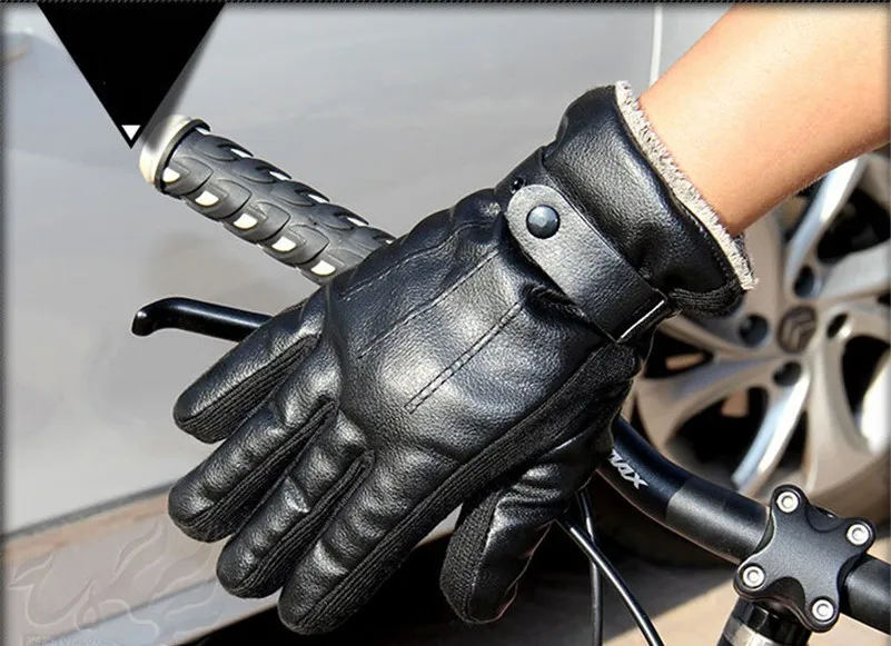 WEST BIKING для мужчин из искусственной кожи Guantes Ciclismo зима полный палец толстые вождения мотоциклетные флис Luva велосипед велосипедные перчатки