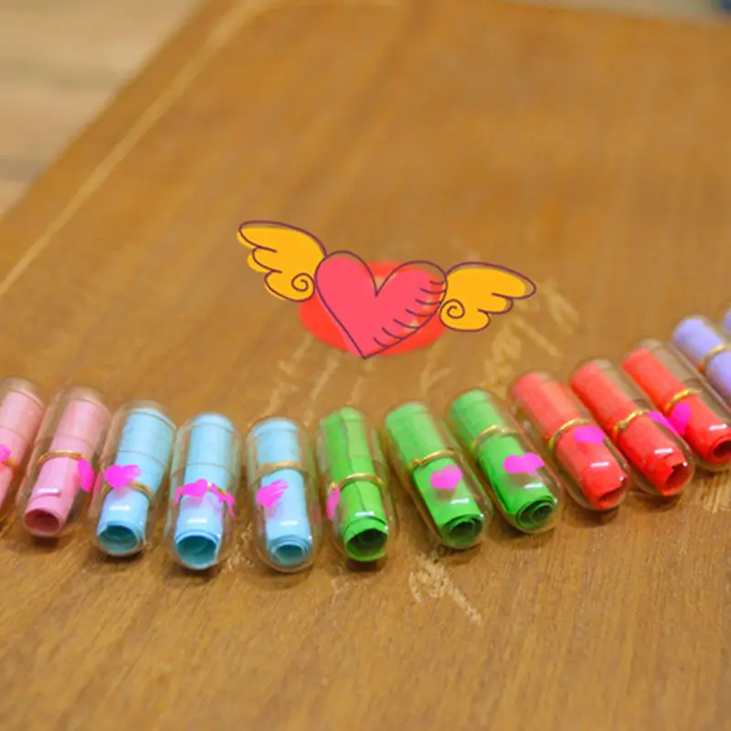 

50pcs Unconventional Multiple Color Heart Shape Message Letter Mini Capsule Event Party Surprised Gift