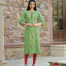 Индийская традиционная Kurti 3 четверти рукав хлопковая куртка Болливуд дизайнерская Стильная туника с принтом Топ женское платье Повседневная праздничная одежда