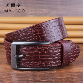 

Genuine Leather Casual Dress Belt Men's Pin Buckle Waist Strap Belts Waistband