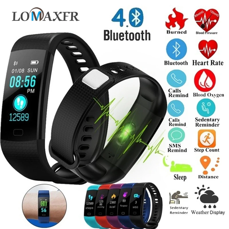 Smart Bracelet Fitness Tracker Color Display Smart Wristband Y5 Smartband IP67 Blood Pressure Monitor Pedometer Sport Watch Men Smart Bracelet Fitness Tracker Color Display Smart Wristband Y5 Smartband IP67 Blood Pressure Monitor Pedometer Sport Watch Men
