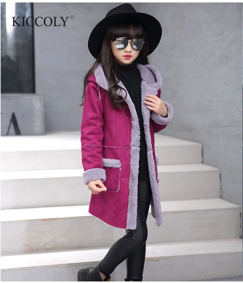 

Girls Coat New 2016 Fashion Thickening Outerwear & Coats Girls Jacket Brand Solid Kids Jacket Hooded Girls Winter Jacket 5-14Y