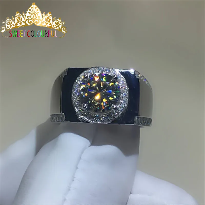100% 9K золото Moissanite алмазное мужское кольцо D Цвет VVS с национальным сертификатом