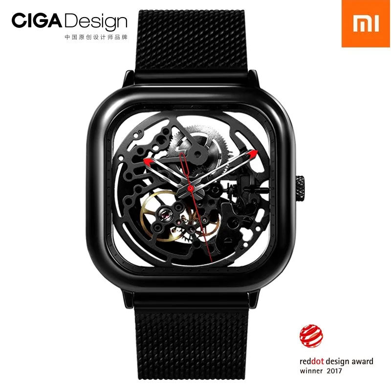 

Xiaomi Watch CIGA Hollowed-out Design Anti-Seismic Mechanical Watch Openwork Carving Wristwatch With Metal Strap