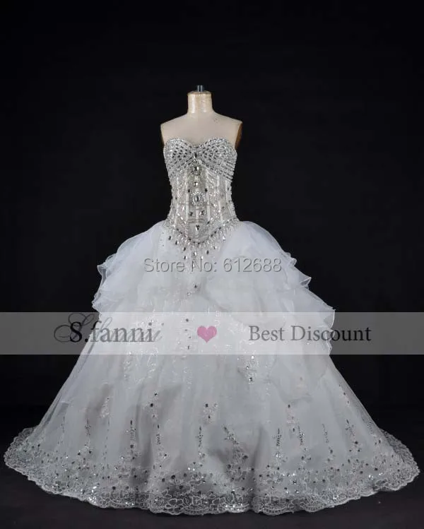 Элитная Аватар vestido де noiva Милая Кристалл Бисероплетение Бальное платье