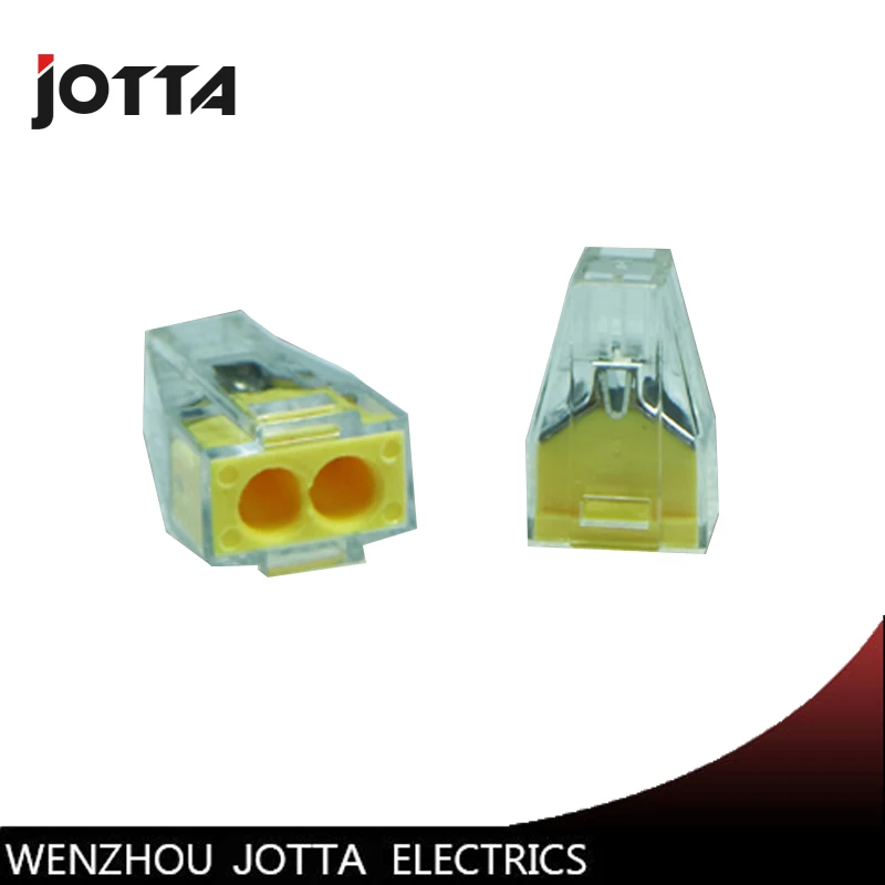 

100pcs PCT-102 Push wire wiring connector For Junction box 2 pin conductor terminal block