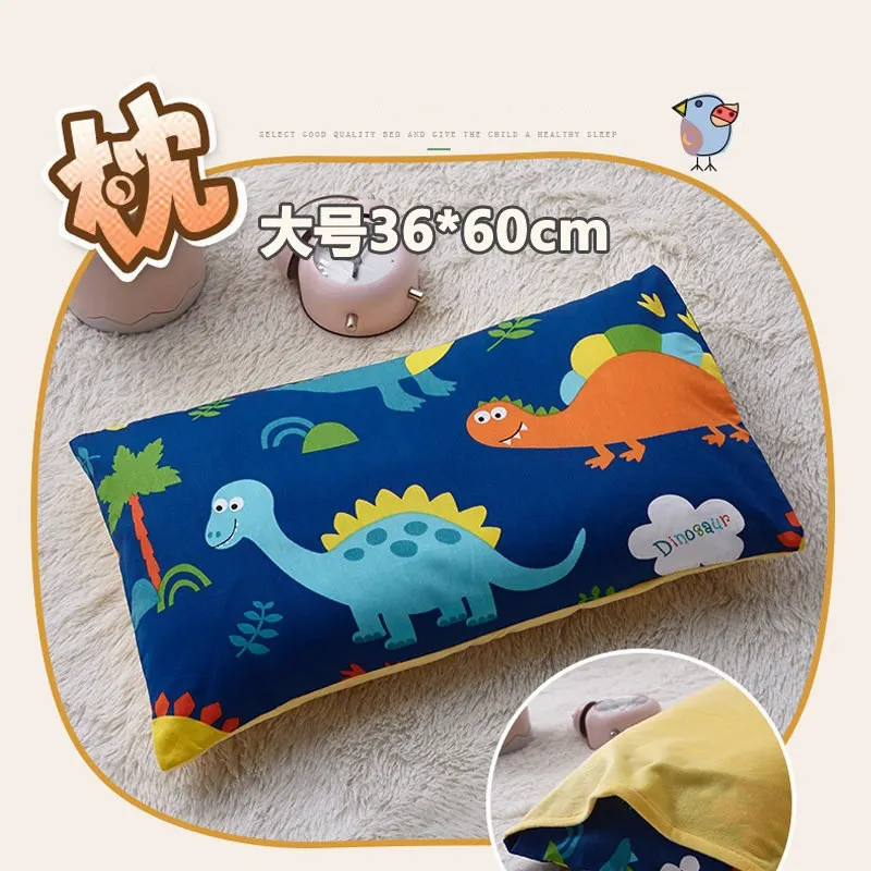 fitted sheet Two-sided Pillow For Infant Toddler Kids Cartoon Pattern Pillow Boys Girls Sleeping Head Cushion Bedding Set Neck Guard Pillow linen duvet cover Bedding