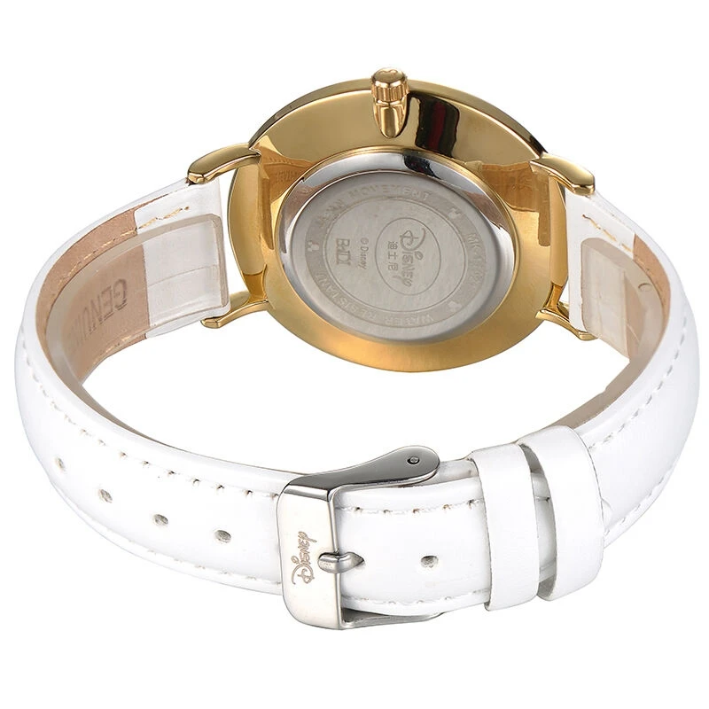 Disney Clock Authentic Mickey Mouse Cutie Women Simple Ultrathin Original Leather Girl Boy Favorite Student Love Quality Watches