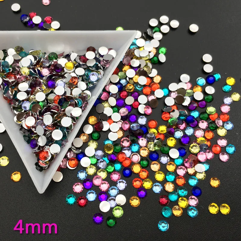 2,3,4MM Colorful Nail Art Rhinestones  For Nails Shoes And Wedding   Crystal Glitters Decoration Mix Size