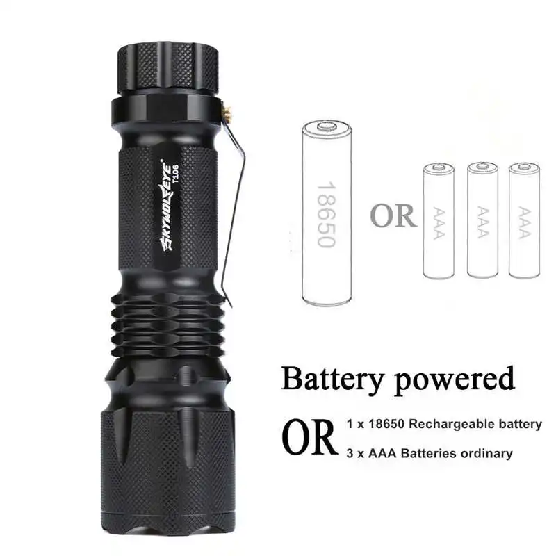 Ultra Bright 5 Mode XML T6 5000LM Zoomable Led Flashlight Torch Lights led lamp powerful led flashlight 18650 #4S3 (9)
