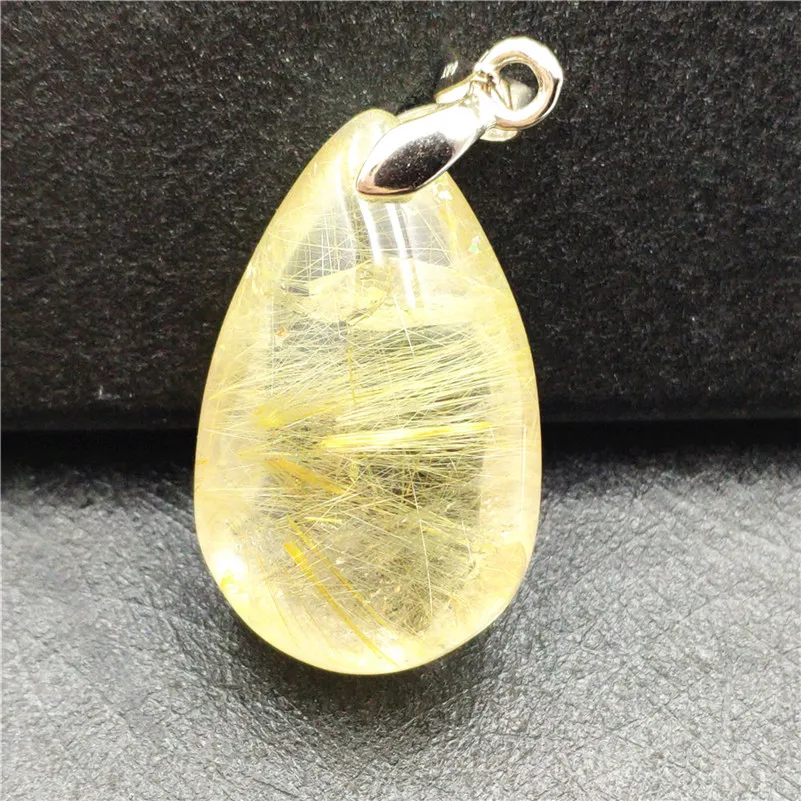 Natural Gold Rutilated Quartz Pendant (2)