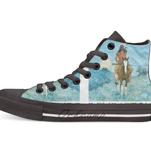 Frederic Remington/дизайнерская дышащая Повседневная Высокая обувь на шнуровке, холщовая обувь кеды