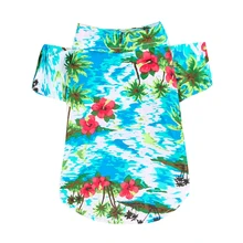 Летняя футболка с рисунком собаки, хлопчатобумажная одежда для домашних питомцев, Цветочная футболка, гавайская Чихуахуа для маленькой большой собаки, Frech Fulldog, пляжная одежда, жилет