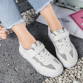 

New Design Children Sports Shoes Girls Boys Damping Outsole Slip Patchwork Breathable Kids Casual Sneakers Child Running Shoes